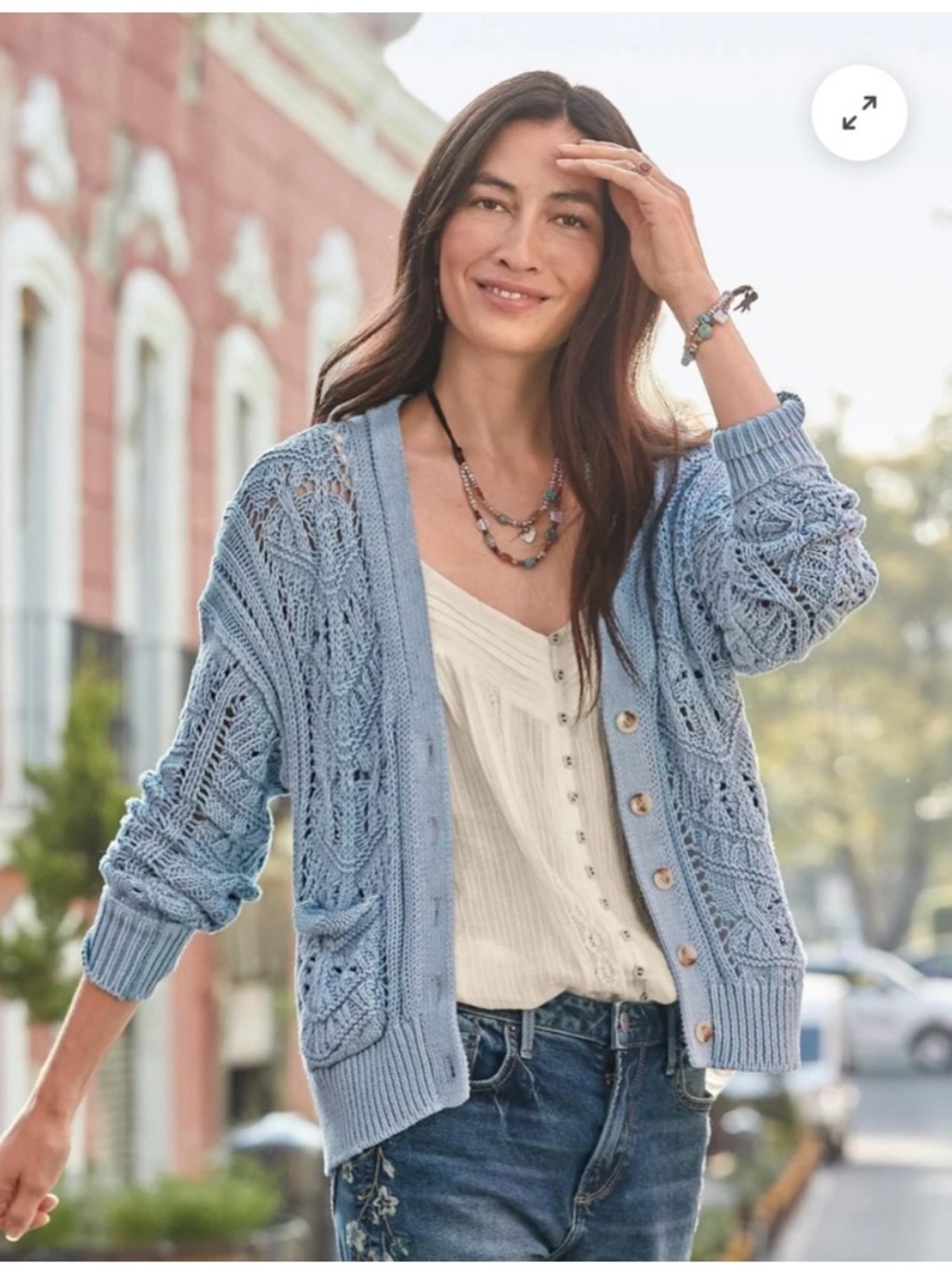 Sundance Aveline Loose Knit Cardigan Size Medium